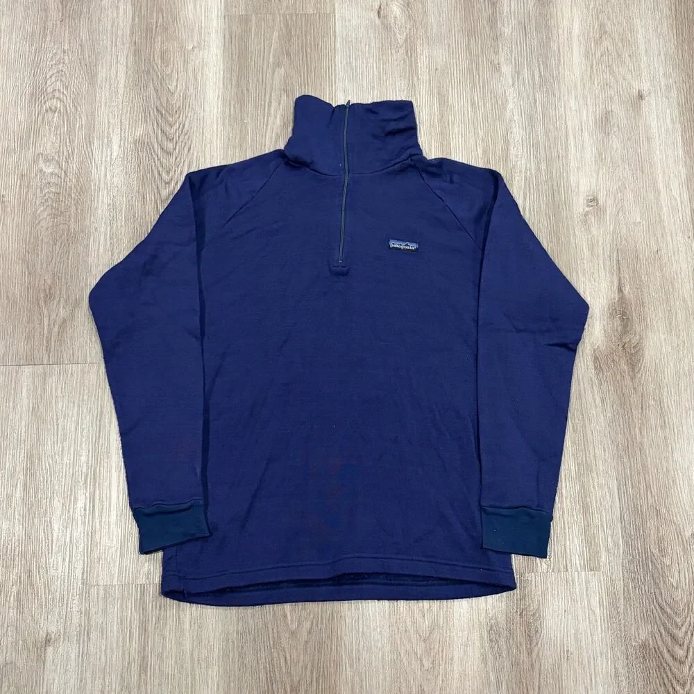 Rare Vintage 80s Patagonia Polypropylene 1/4 Zip Sweatshirt Size XL Outdoors USA
